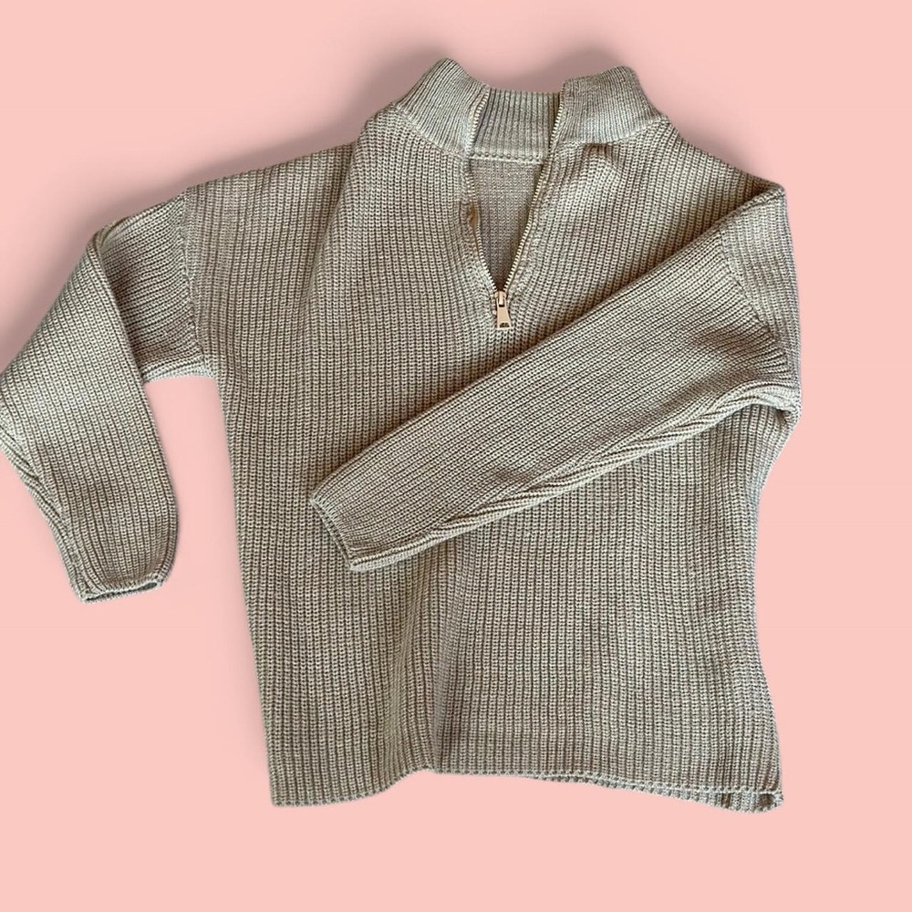 Tan quarter zip sweater (large)